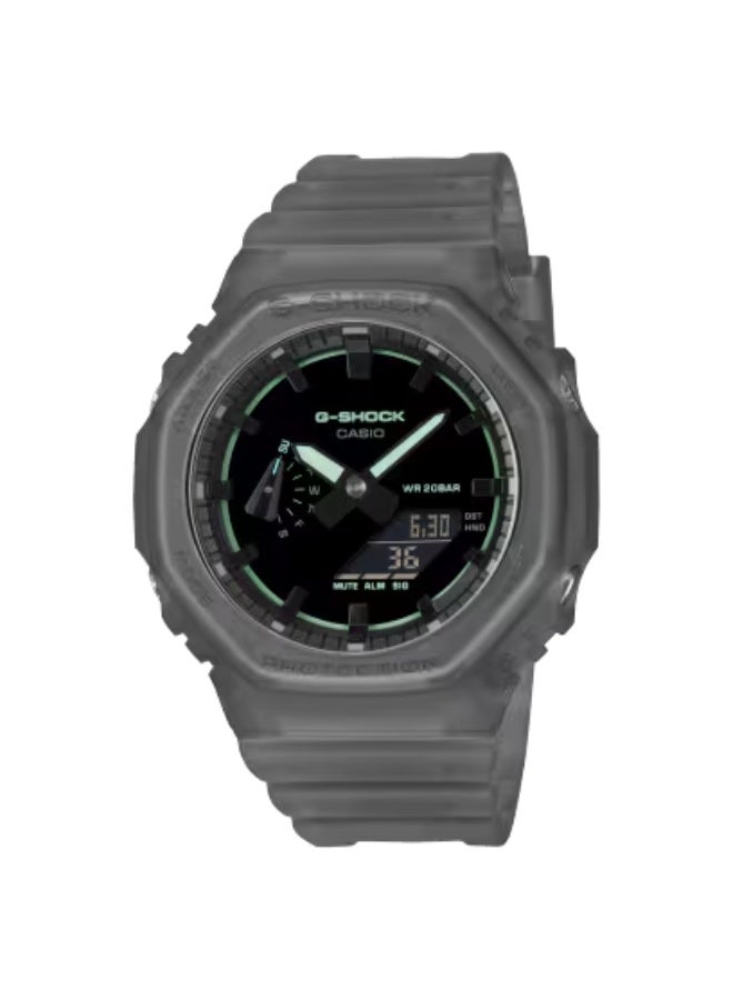 CASIO G-SHOCK GA-2100K-1ADR Black Resin Band, Black Dial with Neon Accents, Carbon Core Guard, Shock Resistant, 200m Water Resistance, World Time, Stopwatch, Timer, LED Light